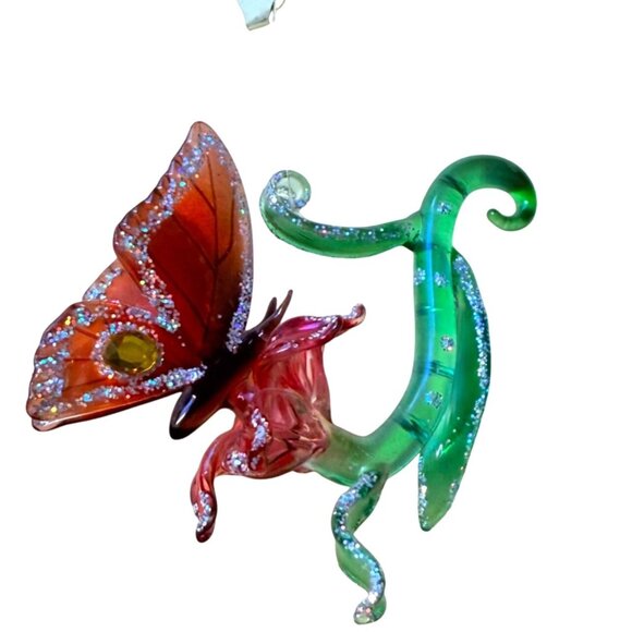 VTG Ashton Drake Glass Ornament Butterfly Blushing Kiss Whimsical Crystal Gift - Picture 2 of 11